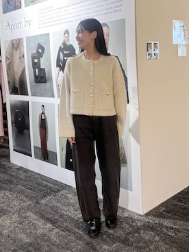 「A part by（アパートバイ）のギャザーコインローファー（ローファー、ブラック系）」を使った、keinaさん（レディース・160cm）の夏コーディネート