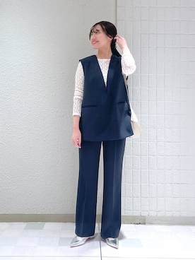 「アイテム（パンツドレス）」を使った、keinaさん（レディース・160cm）の冬コーディネート