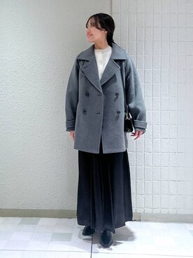 「ナチュラル」｜「アイテム（ピーコート）」を使った、keinaさん（レディース・160cm）の冬コーディネート