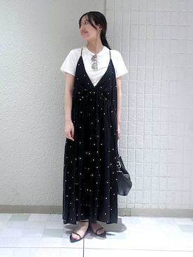 「LOWRYS FARM（ローリーズファーム）のメタルバレッタ　265411（バレッタ/ヘアクリップ、ゴールド系）」を使った、keinaさん（レディース・160cm）の春コーディネート