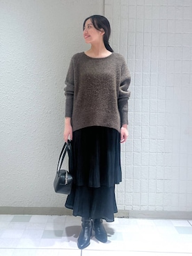 「A part by（アパートバイ）のシャギーニットプルオーバー（ニット/セーター）」を使った、keinaさん（レディース・160cm）の冬コーディネート