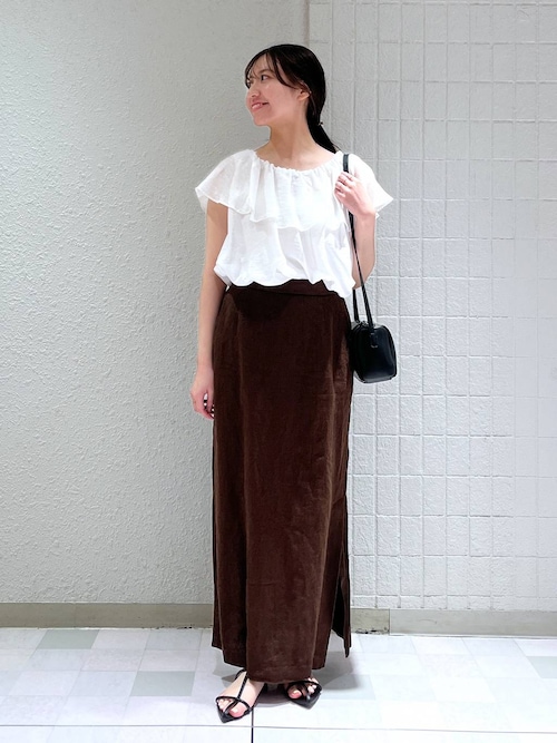 ハトメリネンスカート マチャット セール】 リネンソフト仕上げスカート （ロング・マキシ丈