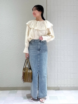 「アイテム（デニムスカート）」を使った、keinaさん（レディース・160cm）の夏コーディネート