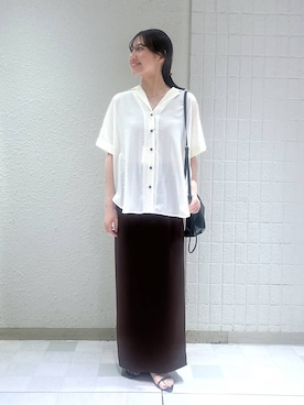 「A part by（アパートバイ）のステンレス_スネークネックレス≪追加9≫（ネックレス）」を使った、keinaさん（レディース・160cm）の夏コーディネート