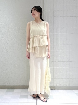 「A part by（アパートバイ）のステンレス_スネークネックレス≪追加9≫（ネックレス）」を使った、keinaさん（レディース・160cm）の夏コーディネート