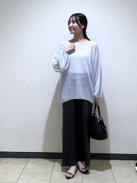 「A part by（アパートバイ）の【高機能】RELAツイルナロースカート（スカート、グレー系）」を使った、keinaさん（レディース・160cm）の秋コーディネート