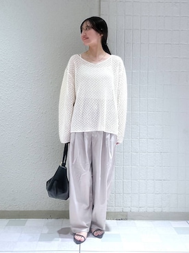 「LOWRYS FARM（ローリーズファーム）のメタルバレッタ　265411（バレッタ/ヘアクリップ、ゴールド系）」を使った、keinaさん（レディース・160cm）の夏コーディネート