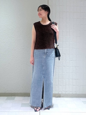 「A part by（アパートバイ）のアイテム（デニムスカート）」を使った、keinaさん（レディース・160cm）の秋コーディネート