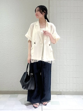 「LOWRYS FARM（ローリーズファーム）のメタルバレッタ　265411（バレッタ/ヘアクリップ、ゴールド系）」を使った、keinaさん（レディース・160cm）の春コーディネート