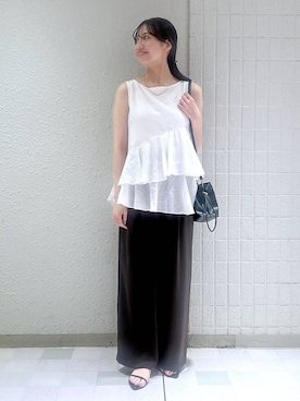 「A part by（アパートバイ）のステンレス_スネークネックレス≪追加9≫（ネックレス）」を使った、keinaさん（レディース・160cm）の夏コーディネート