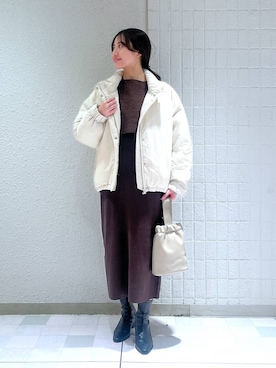 「A part by（アパートバイ）のアイテム（ダウンジャケット/コート）」を使った、keinaさん（レディース・160cm）の秋コーディネート