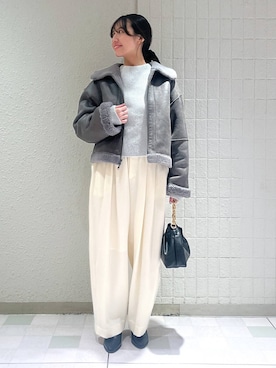 「A part by（アパートバイ）のアイテム（ブルゾン）」を使った、keinaさん（レディース・160cm）の冬コーディネート