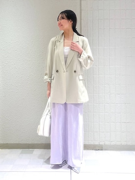 「アイテム（スカート、パープル系）」を使った、keinaさん（レディース・160cm）の春コーディネート