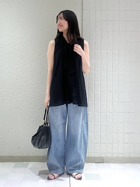 「A part by（アパートバイ）のナローストラップサンダル（サンダル）」を使った、keinaさん（レディース・160cm）の夏コーディネート