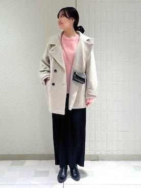 「アイテム（ピーコート）」を使った、keinaさん（レディース・160cm）の秋コーディネート