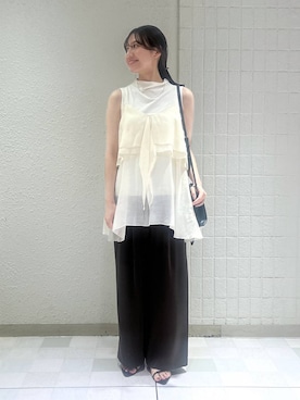 「A part by（アパートバイ）のステンレス_スネークネックレス≪追加9≫（ネックレス）」を使った、keinaさん（レディース・160cm）の夏コーディネート