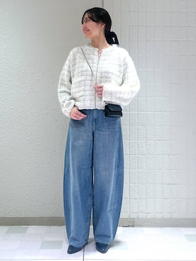 「A part by（アパートバイ）のアイテム（デニムパンツ）」を使った、keinaさん（レディース・160cm）の冬コーディネート