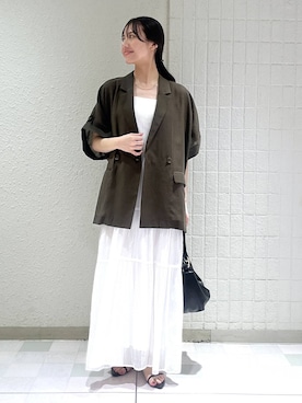 「A part by（アパートバイ）のステンレス_スネークネックレス≪追加9≫（ネックレス）」を使った、keinaさん（レディース・160cm）の夏コーディネート