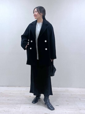 「ナチュラル」｜「アイテム（チェスターコート）」を使った、keinaさん（レディース・160cm）の冬コーディネート