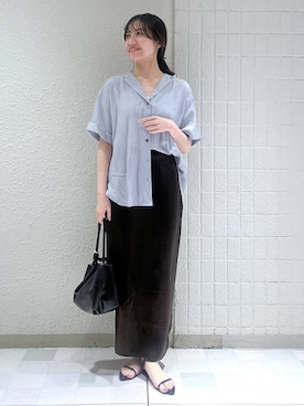 「A part by（アパートバイ）のステンレス_スネークネックレス≪追加9≫（ネックレス）」を使った、keinaさん（レディース・160cm）の夏コーディネート