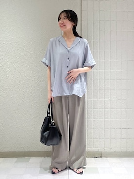 「LOWRYS FARM（ローリーズファーム）のメタルバレッタ　265411（バレッタ/ヘアクリップ、ゴールド系）」を使った、keinaさん（レディース・160cm）の夏コーディネート