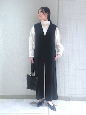 「A part by（アパートバイ）のアイテム（サロペット/オーバーオール）」を使った、keinaさん（レディース・160cm）の冬コーディネート