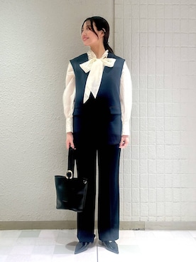 「アイテム（パンツドレス）」を使った、keinaさん（レディース・160cm）の冬コーディネート
