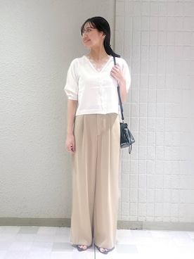 「A part by（アパートバイ）のステンレス_スネークネックレス≪追加9≫（ネックレス）」を使った、keinaさん（レディース・160cm）の夏コーディネート