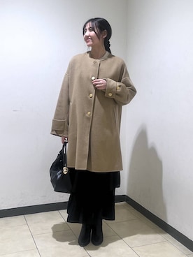 「A part by（アパートバイ）の≪追加2≫ホソプリーツティアードスカート（スカート、ブラック系）」を使った、keinaさん（レディース・160cm）の秋コーディネート