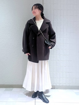 「アイテム（ピーコート）」を使った、keinaさん（レディース・160cm）の秋コーディネート