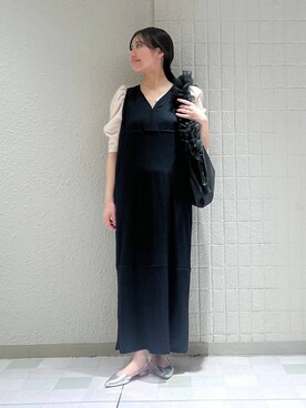 「A part by（アパートバイ）のチュールハンドルトート（ショルダーバッグ）」を使った、keinaさん（レディース・160cm）の春コーディネート
