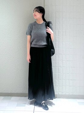 「A part by（アパートバイ）のチュールハンドルトート（ショルダーバッグ）」を使った、keinaさん（レディース・160cm）の秋コーディネート