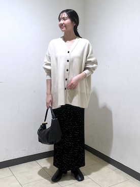 「A part by（アパートバイ）のオブリークトゥショートブーツ（ブーツ、ブラック系）」を使った、keinaさん（レディース・160cm）の秋コーディネート