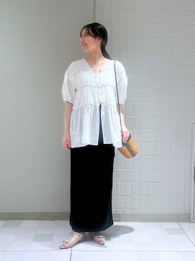 「アイテム（バレッタ/ヘアクリップ）」を使った、keinaさん（レディース・160cm）の夏コーディネート