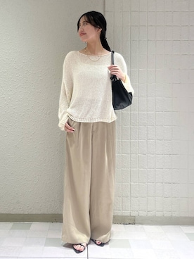 「LOWRYS FARM（ローリーズファーム）のメタルバレッタ　265411（バレッタ/ヘアクリップ、ゴールド系）」を使った、keinaさん（レディース・160cm）の春コーディネート