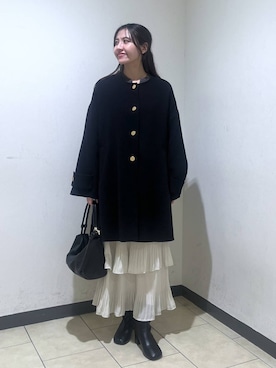 「A part by（アパートバイ）のApb_バンスクリップ（バレッタ/ヘアクリップ、ブラウン系）」を使った、keinaさん（レディース・160cm）の秋コーディネート