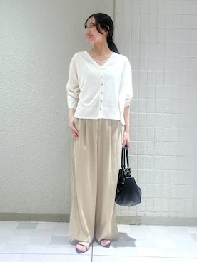 「LOWRYS FARM（ローリーズファーム）のメタルバレッタ　265411（バレッタ/ヘアクリップ、ゴールド系）」を使った、keinaさん（レディース・160cm）の夏コーディネート