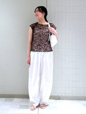 「アイテム（バレッタ/ヘアクリップ）」を使った、keinaさん（レディース・160cm）の夏コーディネート
