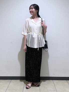 「A part by（アパートバイ）のプリーツイージータイトスカート2≪追加4≫（スカート）」を使った、keinaさん（レディース・160cm）の夏コーディネート