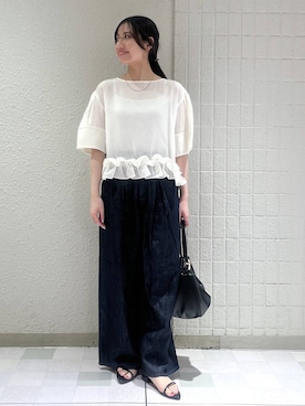 「LOWRYS FARM（ローリーズファーム）のメタルバレッタ　265411（バレッタ/ヘアクリップ、ゴールド系）」を使った、keinaさん（レディース・160cm）の春コーディネート