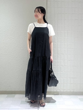 「A part by（アパートバイ）のステンレス_スネークネックレス≪追加9≫（ネックレス）」を使った、keinaさん（レディース・160cm）の夏コーディネート
