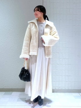 「A part by（アパートバイ）のアイテム（ブルゾン）」を使った、keinaさん（レディース・160cm）の冬コーディネート