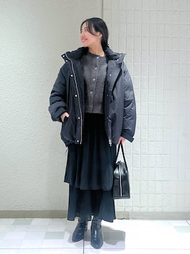 「バッグ」｜「アイテム（ダウンジャケット/コート）」を使った、keinaさん（レディース・160cm）の冬コーディネート