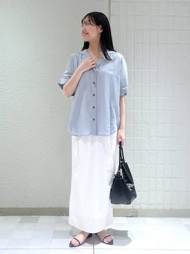 「A part by（アパートバイ）のハートモチーフバッグ（ショルダーバッグ、ブラック系）」を使った、keinaさん（レディース・160cm）の夏コーディネート