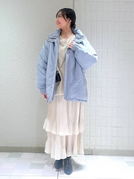 「アイテム（シュシュ）」を使った、keinaさん（レディース・160cm）の冬コーディネート