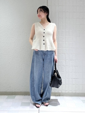 「A part by（アパートバイ）のステンレス_スネークネックレス≪追加9≫（ネックレス）」を使った、keinaさん（レディース・160cm）の夏コーディネート