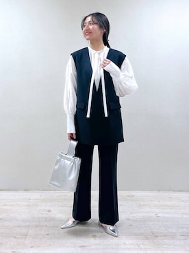 「アイテム（パンツドレス）」を使った、keinaさん（レディース・160cm）の冬コーディネート