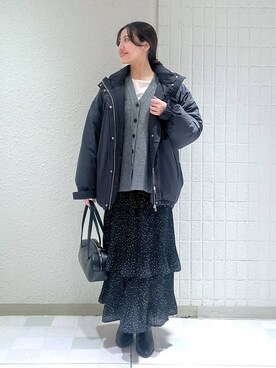 「バッグ」｜「アイテム（ダウンジャケット/コート）」を使った、keinaさん（レディース・160cm）の冬コーディネート