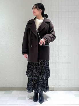 「アイテム（ピーコート）」を使った、keinaさん（レディース・160cm）の秋コーディネート