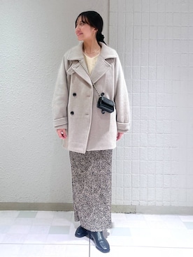 「アイテム（ピーコート）」を使った、keinaさん（レディース・160cm）の秋コーディネート